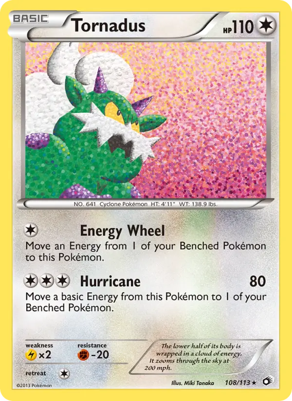 Tornadus Rare rarity Legendary Treasures Pokémon card price — $3.89