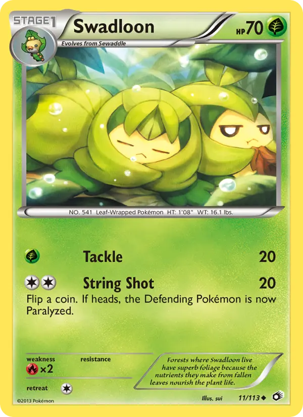 Swadloon Uncommon rarity Legendary Treasures Pokémon card price — $4.86