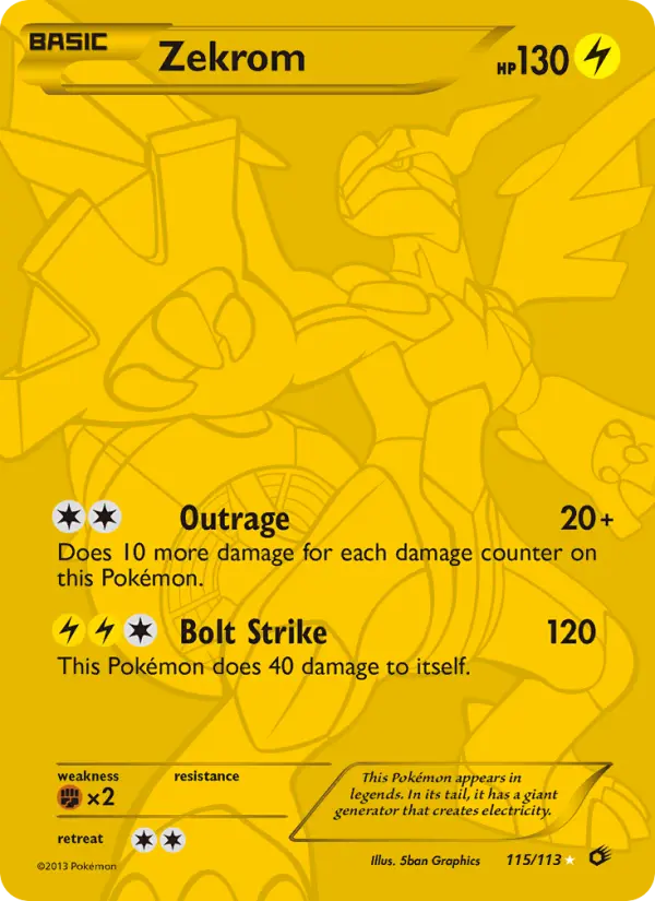 Zekrom Secret Rare rarity Legendary Treasures Pokémon card price — $397.98