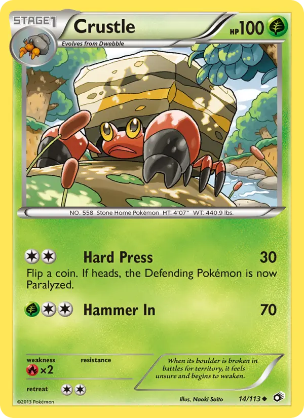 Crustle Uncommon rarity Legendary Treasures Pokémon card price — $3.11