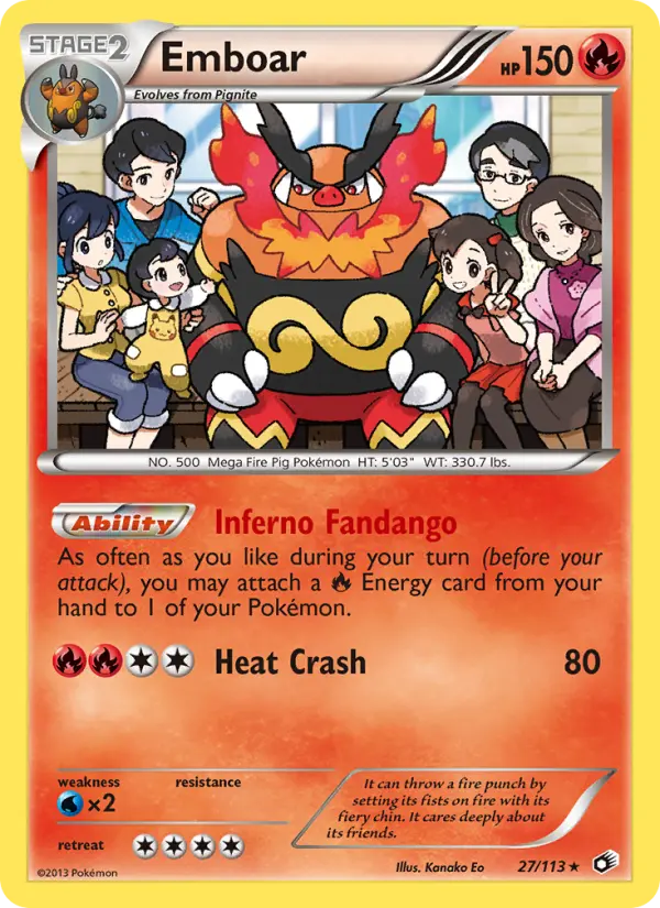 Emboar Rare rarity Legendary Treasures Pokémon card price — $33.24