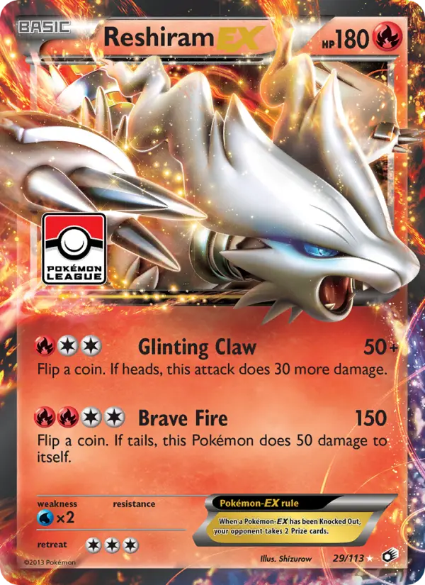 Reshiram-EX Rare rarity Legendary Treasures Pokémon card price — $10.08