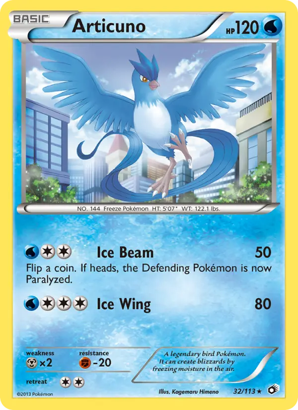 Articuno Rare rarity Legendary Treasures Pokémon card price — $8.28