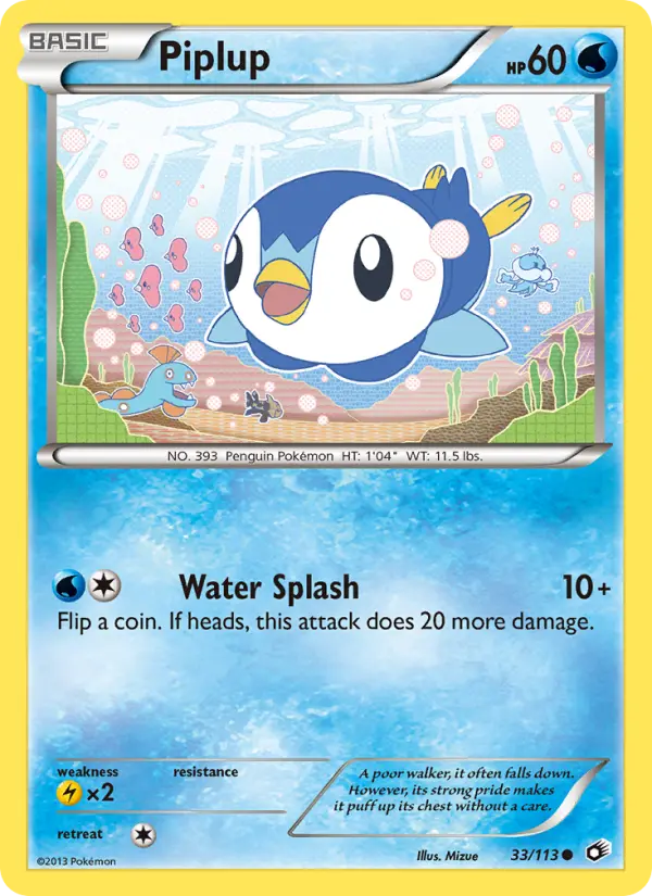 Piplup Common rarity Legendary Treasures Pokémon card price — $33.14