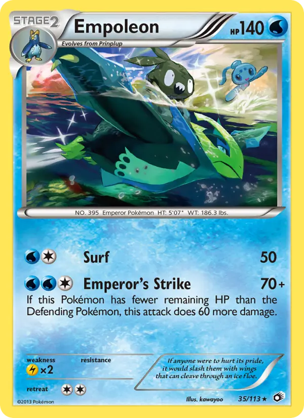 Empoleon Rare rarity Legendary Treasures Pokémon card price — $10.02