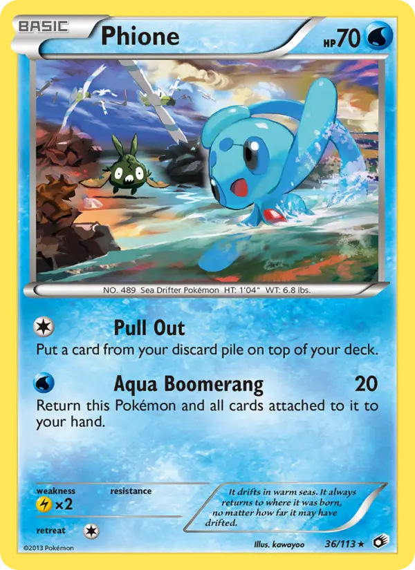 Phione Rare rarity Legendary Treasures Pokémon card price — $11.36