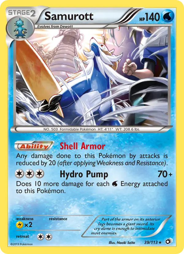 Samurott Rare rarity Legendary Treasures Pokémon card price — $4.39
