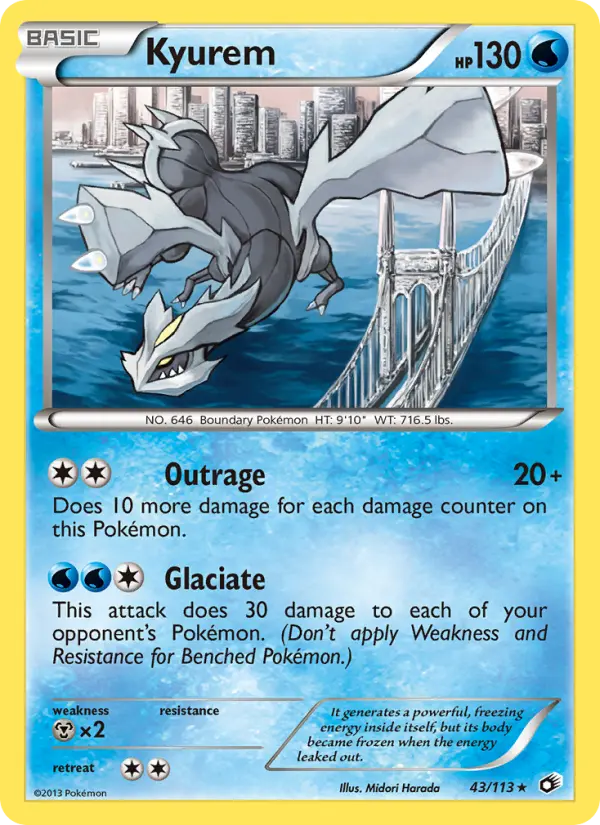 Kyurem Rare rarity Legendary Treasures Pokémon card price — $2.90