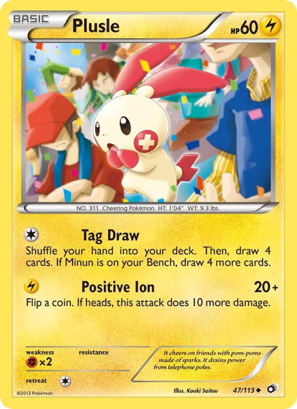 Plusle Uncommon rarity Legendary Treasures Pokémon card price — $2.57