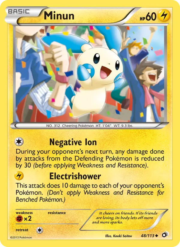 Minun Uncommon rarity Legendary Treasures Pokémon card price — $11.67