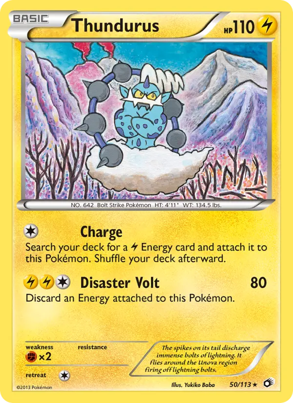 Thundurus Rare rarity Legendary Treasures Pokémon card price — $1.92