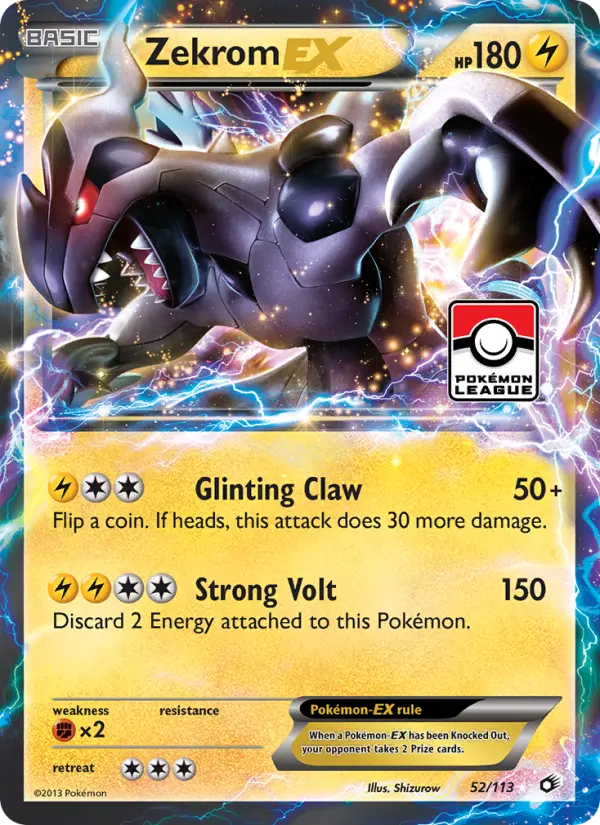 Zekrom-EX Rare rarity Legendary Treasures Pokémon card price — $10.92