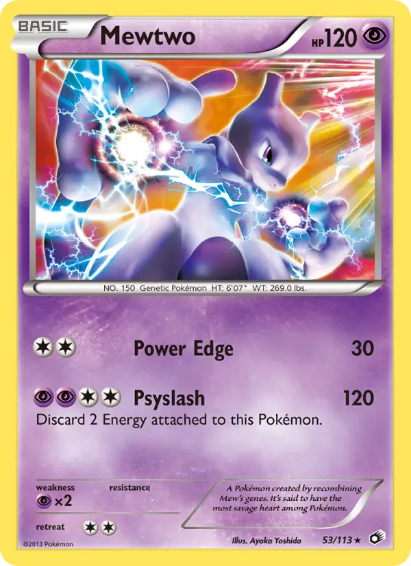 Mewtwo Rare rarity Legendary Treasures Pokémon card price — $45.00