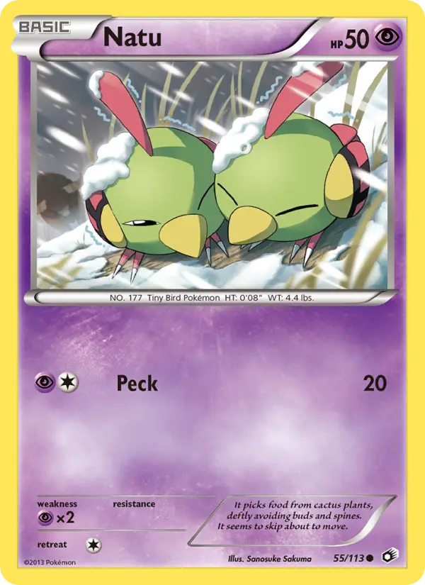 Natu Common rarity Legendary Treasures Pokémon card price — $21.77