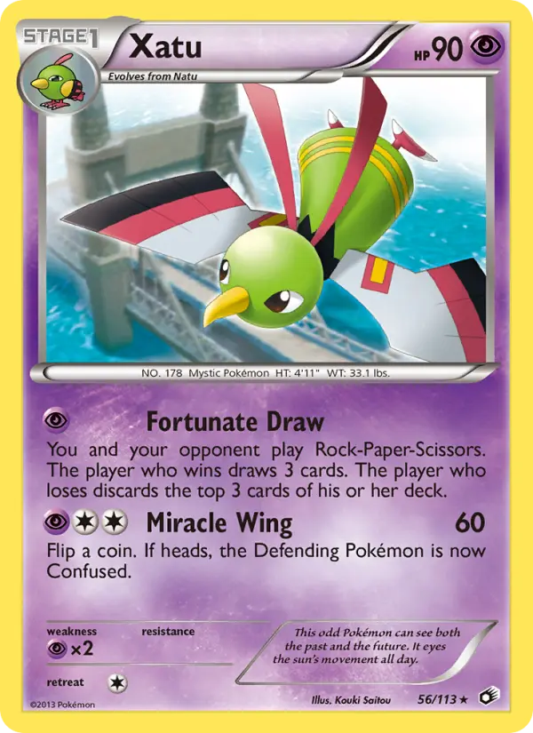 Xatu Rare rarity Legendary Treasures Pokémon card price — $1.62