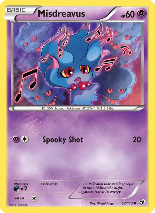 Misdreavus Common rarity Legendary Treasures Pokémon card price — $1.09