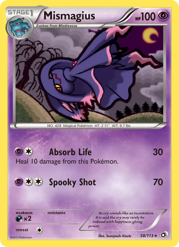 Mismagius Rare rarity Legendary Treasures Pokémon card price — $6.94