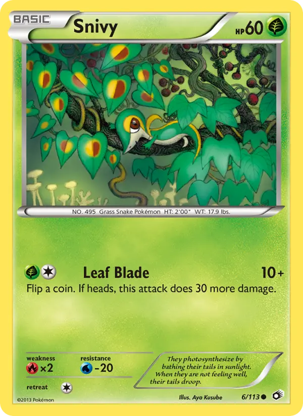 Snivy Common rarity Legendary Treasures Pokémon card price — $1.37