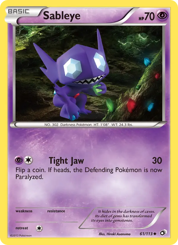 Sableye Uncommon rarity Legendary Treasures Pokémon card price — $13.51