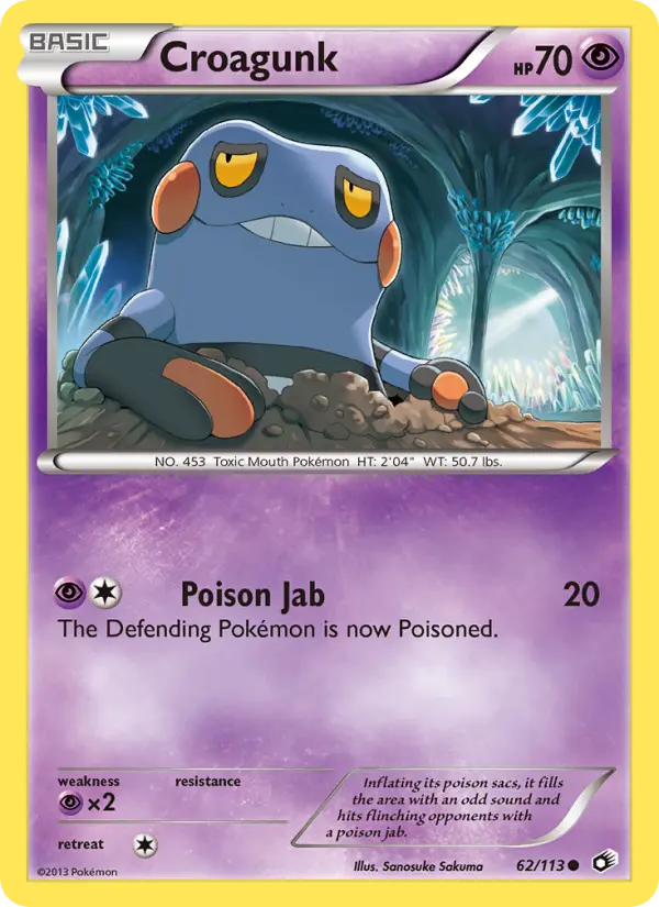 Croagunk Common rarity Legendary Treasures Pokémon card price — $0.85
