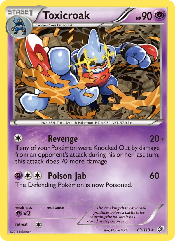 Toxicroak Rare rarity Legendary Treasures Pokémon card price — $1.61