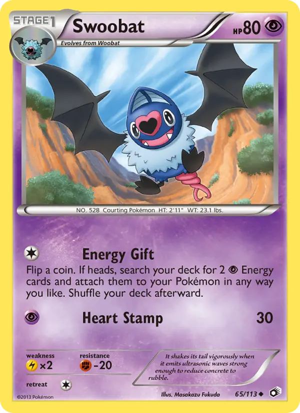 Swoobat Uncommon rarity Legendary Treasures Pokémon card price — $2.99