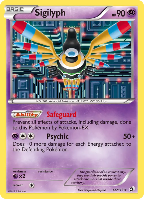 Sigilyph Rare rarity Legendary Treasures Pokémon card price — $3.35