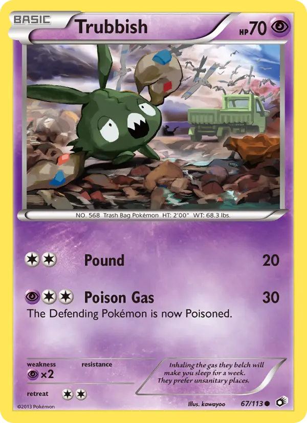 Trubbish Common rarity Legendary Treasures Pokémon card price — $15.83