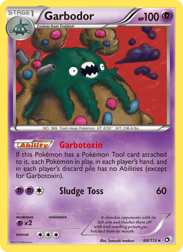 Garbodor Rare rarity Legendary Treasures Pokémon card price — $5.89