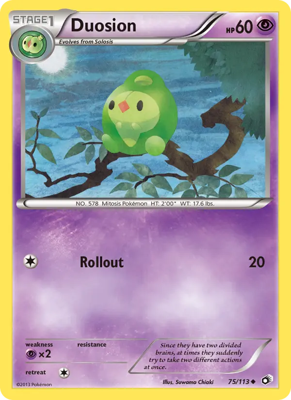 Duosion Uncommon rarity Legendary Treasures Pokémon card price — $1.17