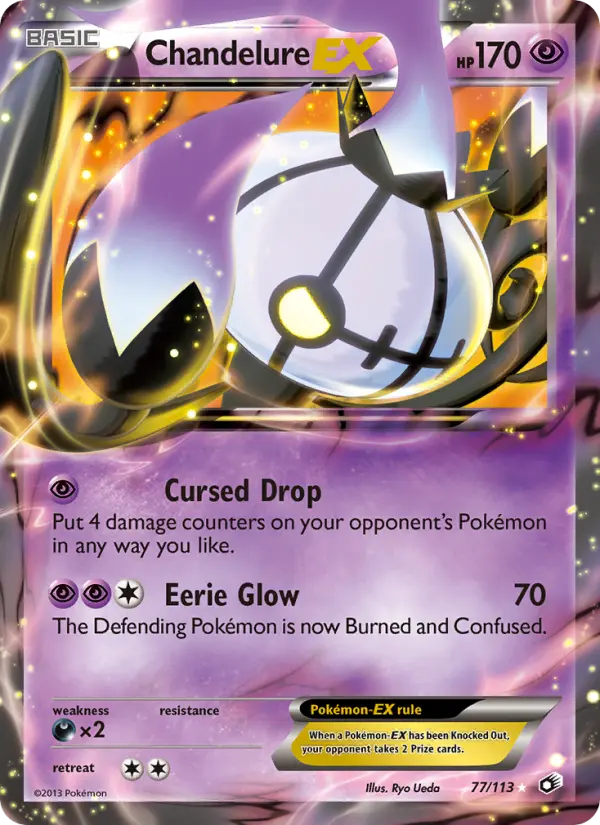 Chandelure-EX Rare rarity Legendary Treasures Pokémon card price — $11.33
