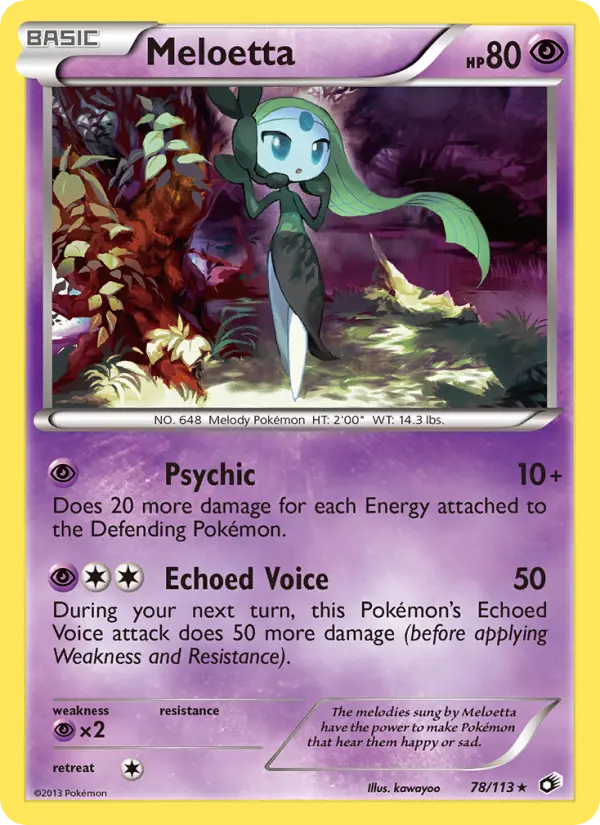 Meloetta Rare rarity Legendary Treasures Pokémon card price — $6.16