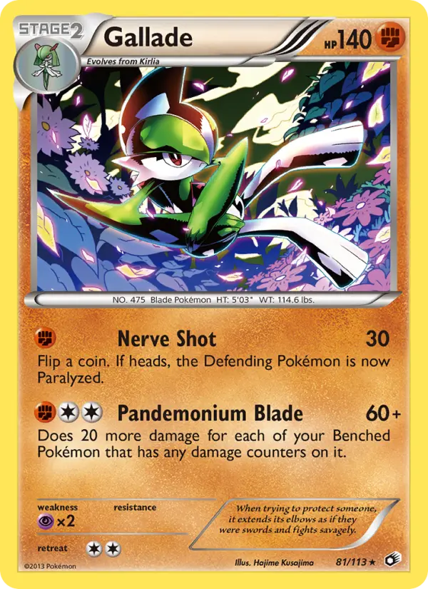 Gallade Rare rarity Legendary Treasures Pokémon card price — $4.71