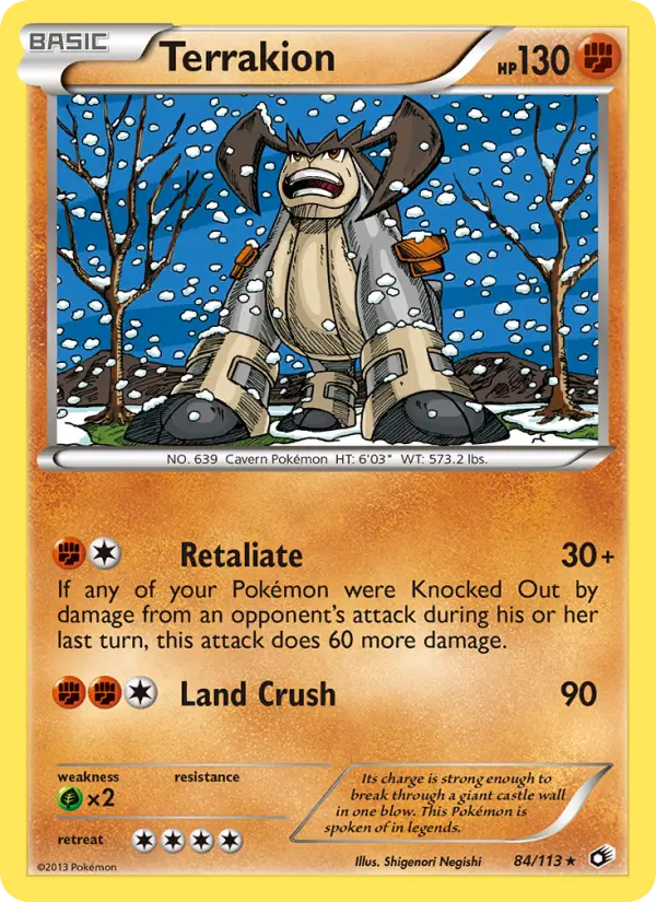 Terrakion Rare rarity Legendary Treasures Pokémon card price — $1.76