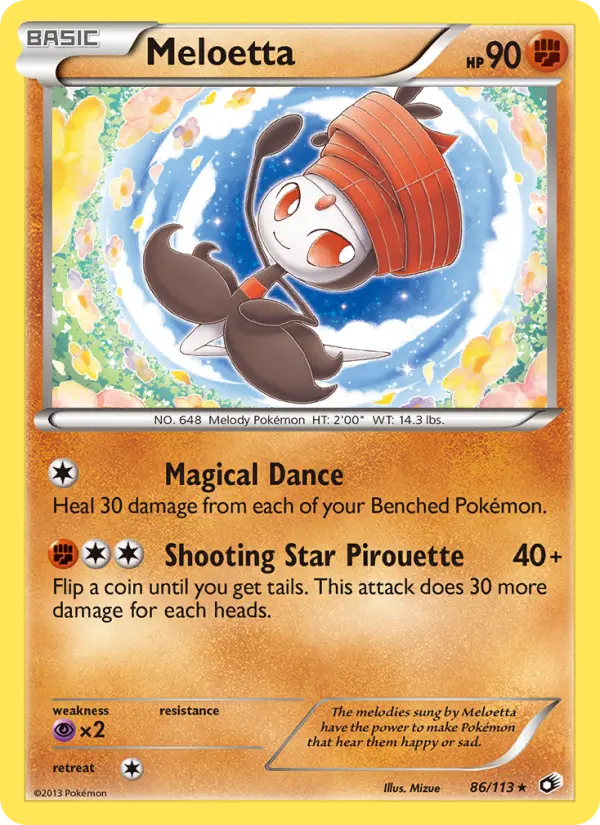 Meloetta Rare rarity Legendary Treasures Pokémon card price — $10.61