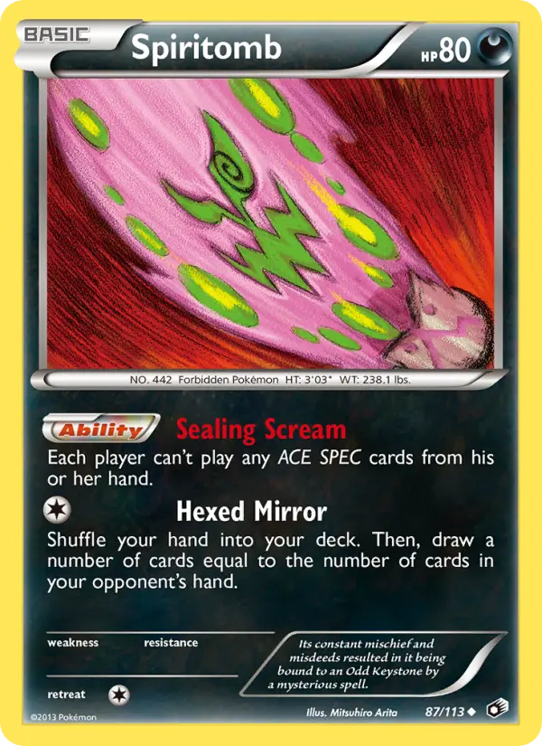 Spiritomb Uncommon rarity Legendary Treasures Pokémon card price — $5.86