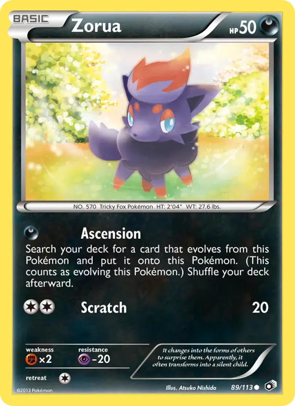 Zorua Common rarity Legendary Treasures Pokémon card price — $7.90