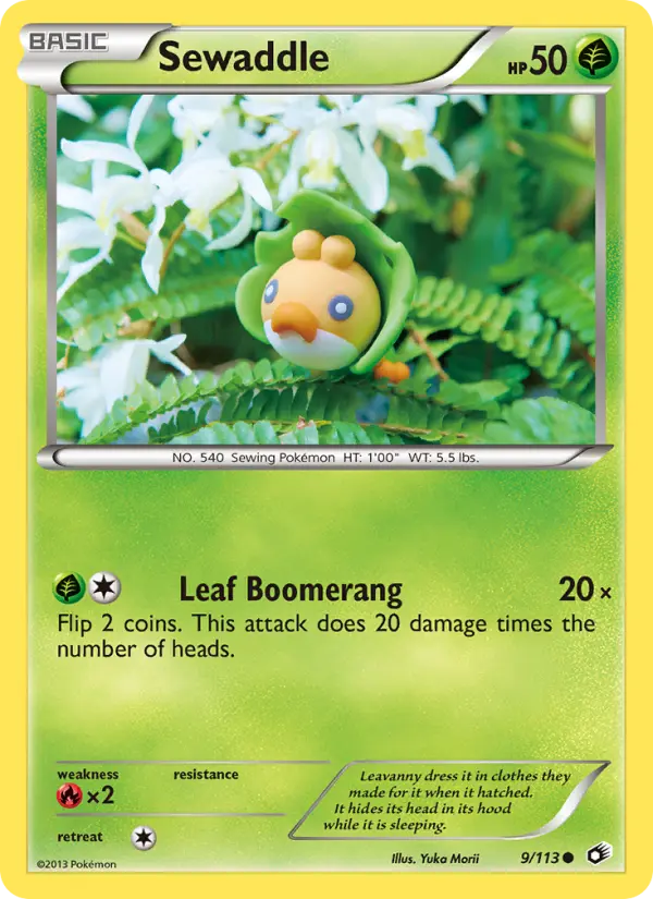 Sewaddle Common rarity Legendary Treasures Pokémon card price — $12.82