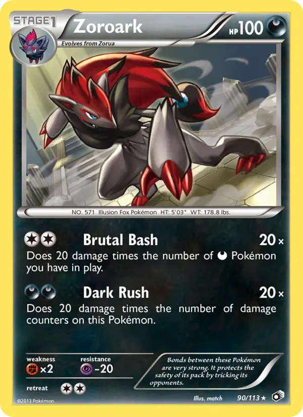 Zoroark Rare rarity Legendary Treasures Pokémon card price — $9.23