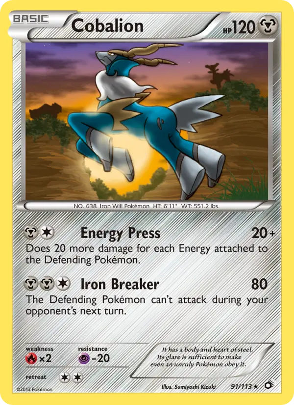 Cobalion Rare rarity Legendary Treasures Pokémon card price — $1.72