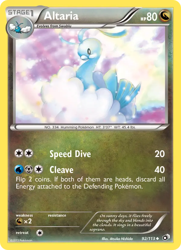Altaria Uncommon rarity Legendary Treasures Pokémon card price — $8.02