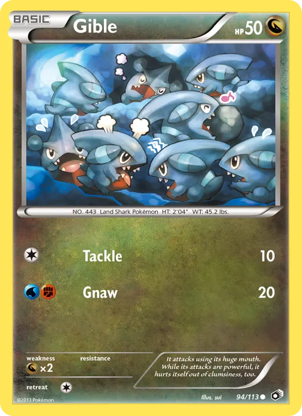 Gible Common rarity Legendary Treasures Pokémon card price — $5.82