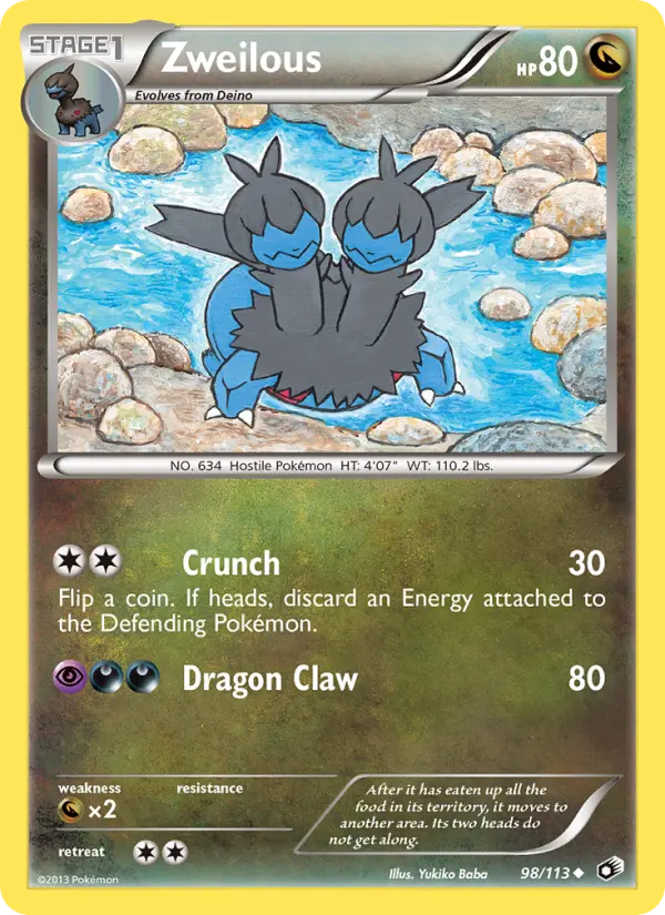 Zweilous Uncommon rarity Legendary Treasures Pokémon card price — $1.62