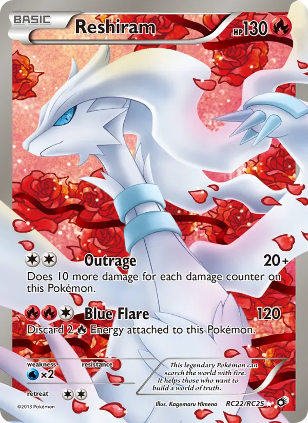 Reshiram Ultra Rare rarity Legendary Treasures Pokémon card price — $147.05