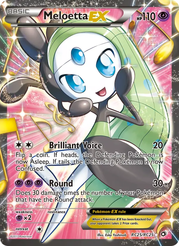 Meloetta-EX Ultra Rare rarity Legendary Treasures Pokémon card price — $27.35