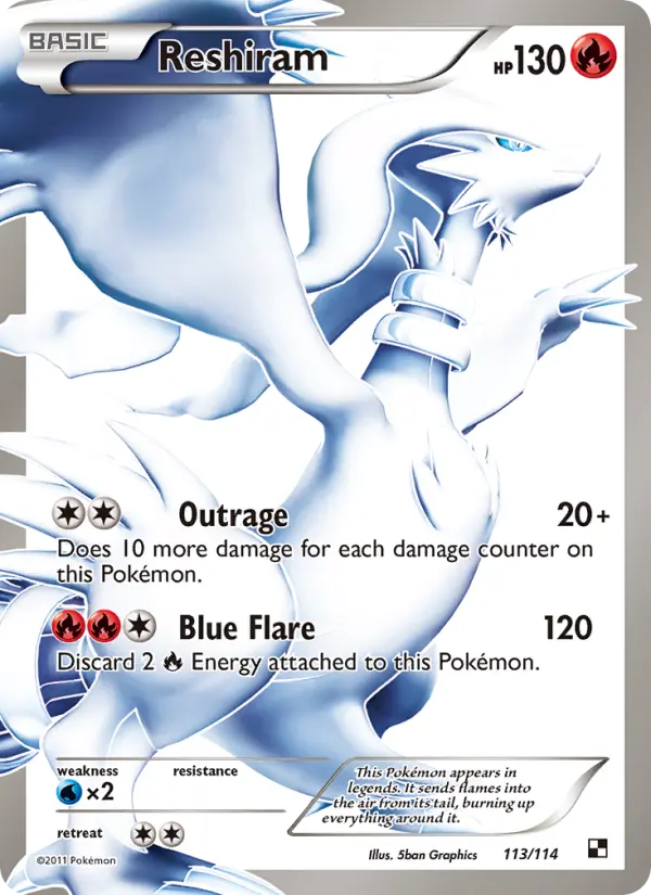 Reshiram Ultra Rare rarity Black & White Pokémon card price — $110.23