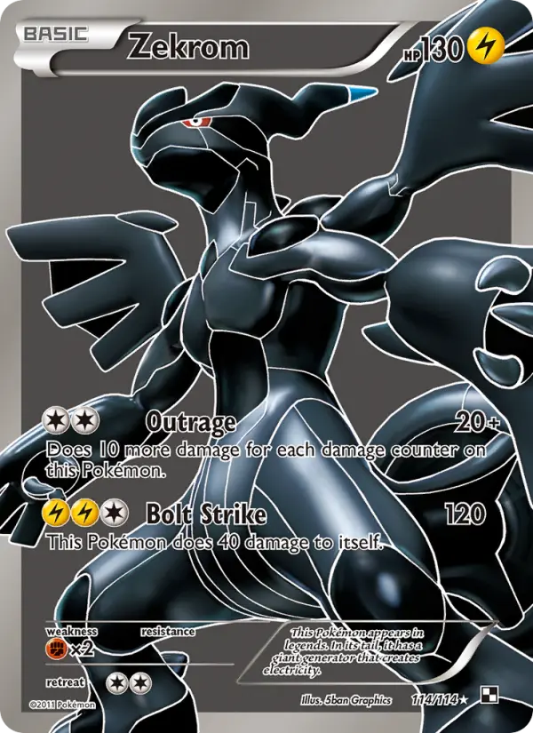 Zekrom Ultra Rare rarity Black & White Pokémon card price — $120.46