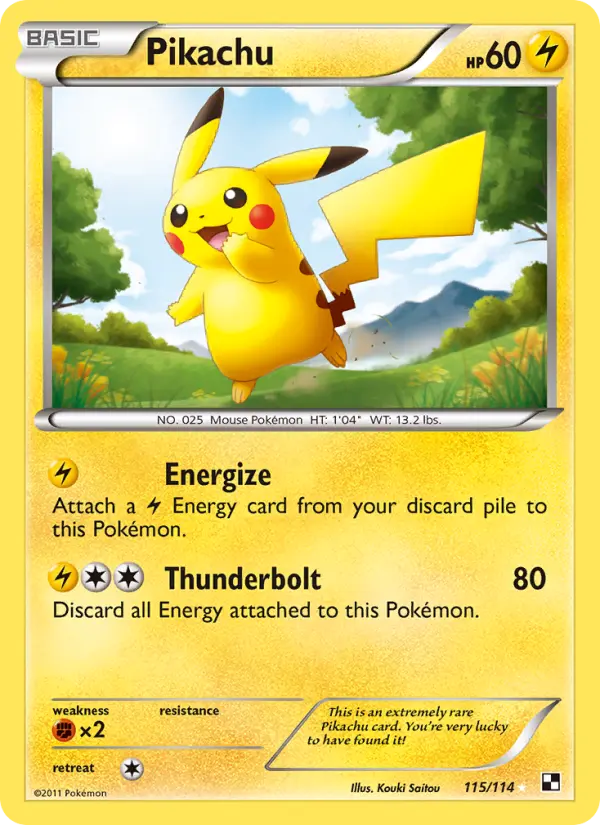 Pikachu Secret Rare rarity Black & White Pokémon card price — $139.44