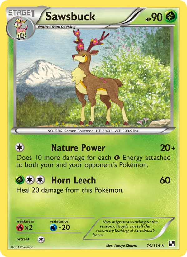Sawsbuck Rare rarity Black & White Pokémon card price — $9.51