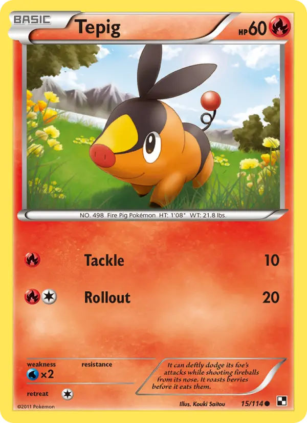 Tepig Common rarity Black & White Pokémon card price — $1.83